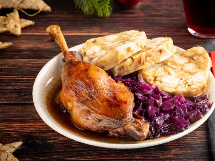 Gänsekeulen Menü Rotkraut Spekulatius Semmelknödel