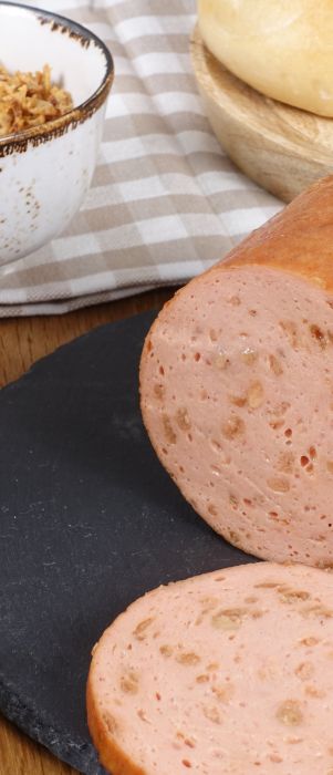 Fleischkäse Röstzwiebel im Glas