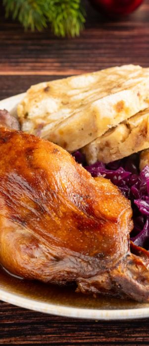 Gänsekeulen Menü Rotkraut Spekulatius Semmelknödel