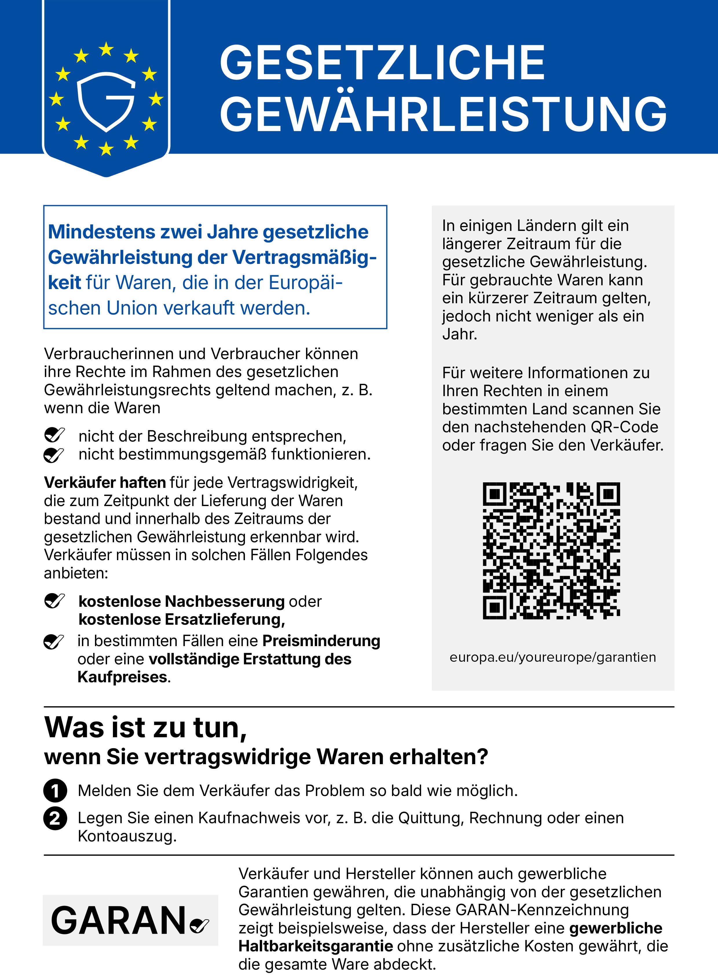 Gesetzliche Gewährleistung