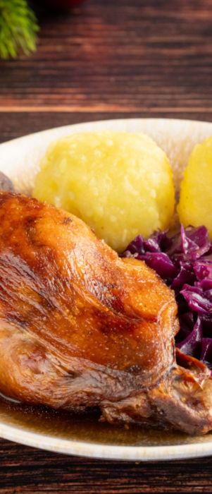 Gänsekeulen Menü Rotkraut Klöße